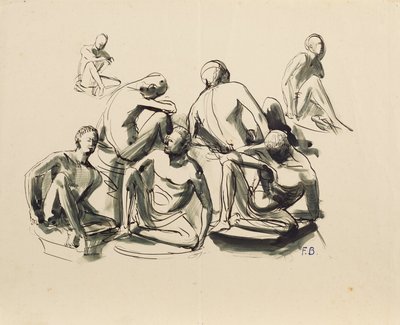 Seven Seated Youths by Franz Barwig d. Ä.