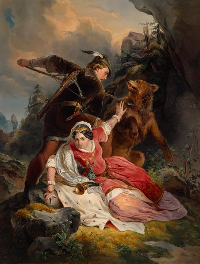 Duke Ernest the Iron Saves Cimburgis of Masovia by Franz Dobiaschofsky