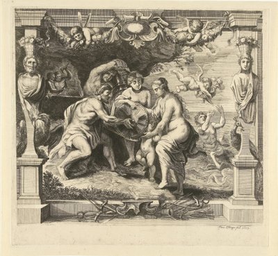 Thetis Receiving Weapons for Achilles from Vulcan (History of Achilles) by Franz Ertinger