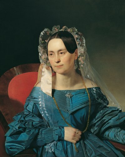 Lady in Blue Dress by Franz Eybl