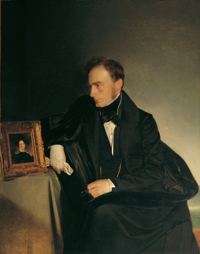 The Painter Franz Wipplinger Contemplating the Miniature Portrait of His Deceased Sister by Franz Eybl