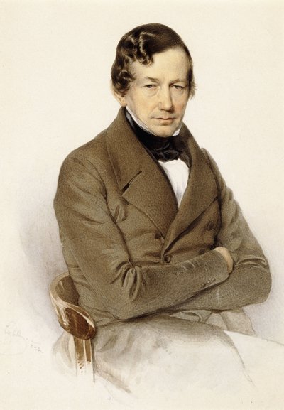 Portrait of Anton Diabelli, Seated Half Length by Franz Eybl