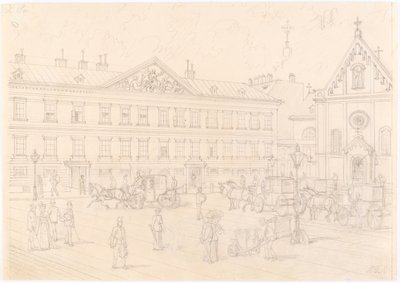 1st, Neuer Markt - Schwarzenberg Palace and Capuchin Church by Franz Gerasch