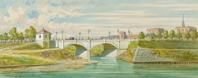 The Radetzky Bridge over the Vienna River with Its Mouth into the Danube by Franz Gerasch