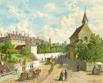 Währinger Street in Vienna with the Almshouse 