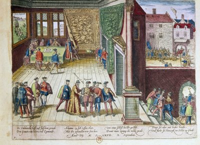 Arrest of Lamoral, Count of Egmont and Philippe de Montmorency, Count of Hornes for Their Opposition to King Philip II of Spain. They Were Executed in 1568. 1653 Engraving by F by Franz Hogenberg