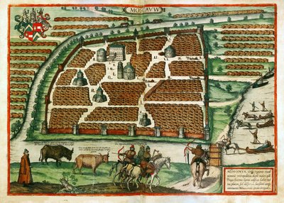 Map of Moscow (Russia) - Work by Frans Hogenberg by Franz Hogenberg