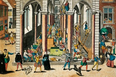 Destruction of Relics and Statues in Churches, April 1566, Engraving by Franz Hogenberg by Franz Hogenberg