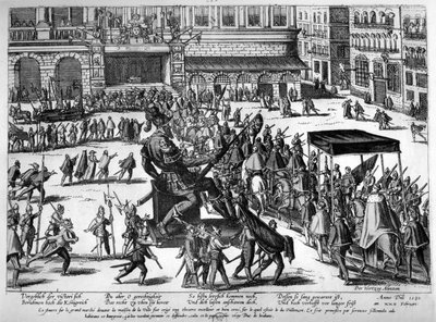 Entry of Hercule Francois of France, duke of Alencon (1554-84) in Antwerp, 19th February 1582 by Franz Hogenberg