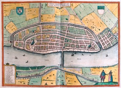 Kampen and the river IJssel, Netherlands by Franz Hogenberg