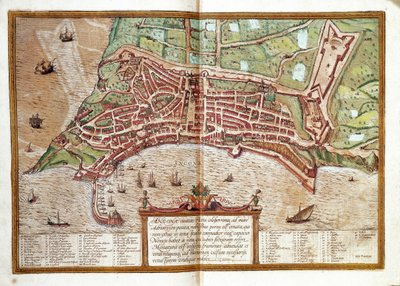 Map of Ancona by Franz Hogenberg