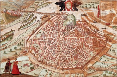 Map of Avignon by Franz Hogenberg
