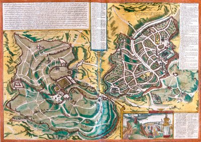 Map of Jerusalem (Hierosolymorum), Israel by Franz Hogenberg