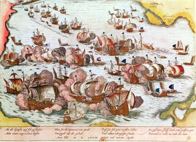 Naval Combat between the Beggars of the Sea and the Spanish in 1573 by Franz Hogenberg