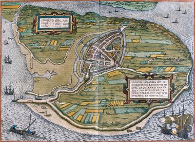 Plan of Brielle, Netherlands by Franz Hogenberg
