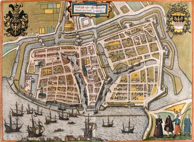 Plan of Emden, Germany by Franz Hogenberg