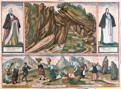 San Adrian tunnel or Lizarrate: landscape in the western foothills of the Pyrenees, south of the Bay of Biscay, Spain (engraving) by Franz Hogenberg