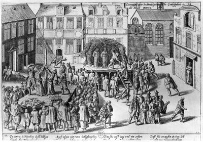 Stake at Bruges during the Government of Fernando Alvarez de Toledo, Duke of Alba by Franz Hogenberg