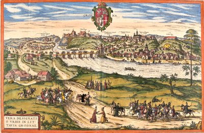 View of Hrodna or Grodno, Belarus by Franz Hogenberg