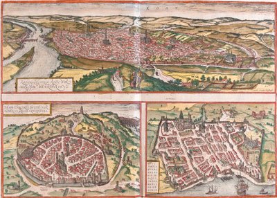 View of Rouen, Nimes and Bordeaux, France by Franz Hogenberg