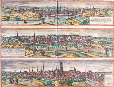 Views of Bois le Duc (Buscumducis), in the Netherlands, Leuven (Lovanium) and Machelen (Mechlineen) in Belgium by Franz Hogenberg