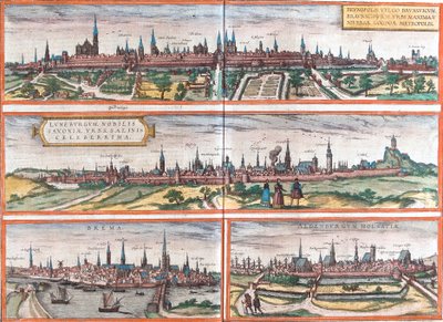 Views of Brunswick, Lüneburg, Bremen and Oldenburg, Germany by Franz Hogenberg