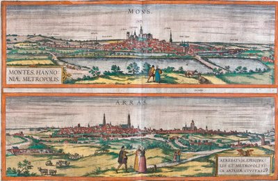 Views of Mons, Belgium and Arras, France by Franz Hogenberg