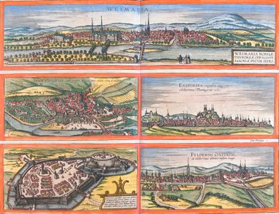 Views of Weimar, Iena, Erfurt, Gotha and Fulde, Germany by Franz Hogenberg