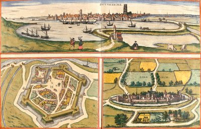 Views of Dunkirk, Gravelines and Bourbourg, France by Franz Hogenberg
