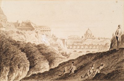 The Hofburg with City Moat, Castle Gate, and Bridge by Franz Jaschke