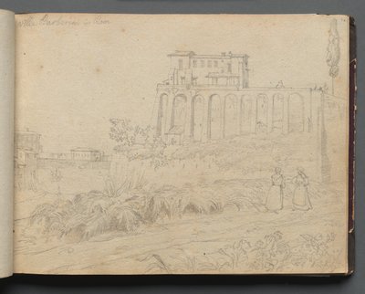 Album with Views of Rome and Surroundings, Landscape Studies, page 07a: Villla Barberini in Rome by Franz Johann Heinrich Nadorp