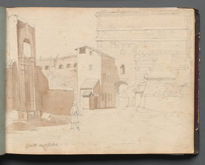 Album with Views of Rome and Surroundings, Landscape Studies, page 11a: Porta Maggiore by Franz Johann Heinrich Nadorp