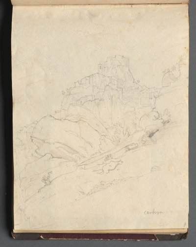 Album with Views of Rome and Surroundings, Landscape Studies, page 14a: Cervera by Franz Johann Heinrich Nadorp