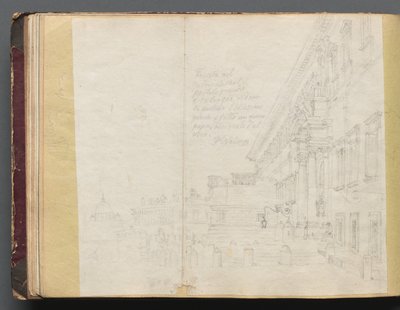 Album with Views of Rome and Surroundings, Landscape Studies, page 15b: Roman Architectural View by Franz Johann Heinrich Nadorp