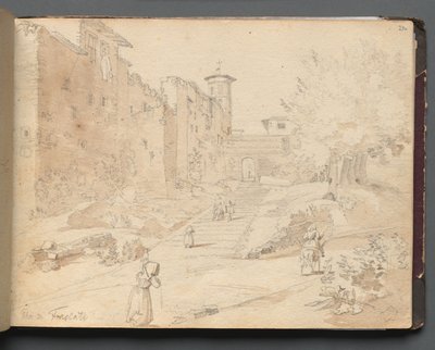 Album with Views of Rome and Surroundings, Landscape Studies, page 27a: Frascati by Franz Johann Heinrich Nadorp