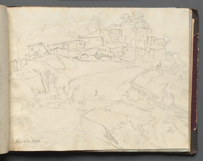 Album with Views of Rome and Surroundings, Landscape Studies, page 35a: Rocca di Papa by Franz Johann Heinrich Nadorp