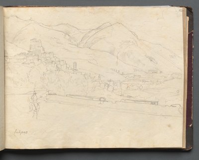 Album with Views of Rome and Surroundings, Landscape Studies, page 42a: Roman Landscape by Franz Johann Heinrich Nadorp