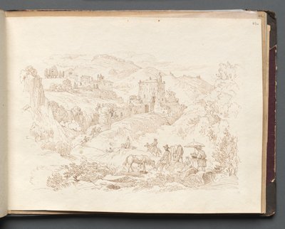 Album with Views of Rome and Surroundings, Landscape Studies, page 43a: Roman Landscape by Franz Johann Heinrich Nadorp