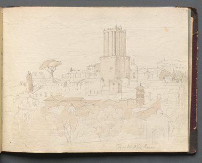 Album with Views of Rome and Surroundings, Landscape Studies, page 47a: Torre del Nero, Rome by Franz Johann Heinrich Nadorp