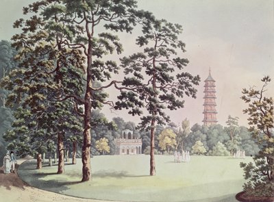A View in Kew Gardens of the Alhambra and Pagoda, engraved by Heinrich Joseph Schutz, c.1798 by Franz Joseph Manskirch