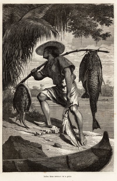 Indian Moxo Returning from Fishing by Franz Keller