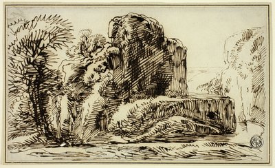 Rocks, Trees, and River by Franz Kobell