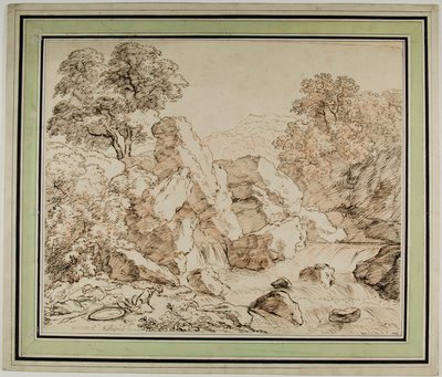Warrior and Dog Resting by Rocky Rapids by Franz Kobell