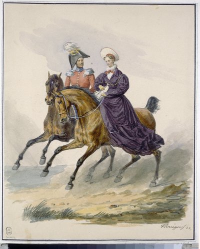 Emperor Nicholas I and Empress Alexandra Fedorovna by Franz Krüger
