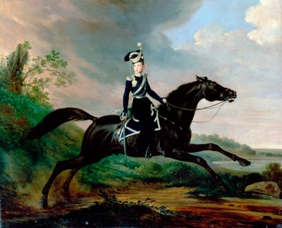 Equestrian Portrait of Grand Prince Alexander Nikolayevich by Franz Kruguer