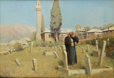 At Prayer on the Graveyard Before the Mosque by Franz Leo Ruben