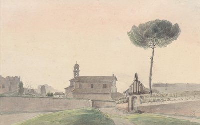 View of the Church of San Pancrazio, Rome, from the South by Franz Ludwig Catel