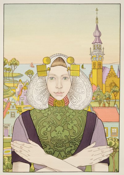 Dutch Girl, 1897, from LEstampe Moderne, published Paris 1897-99 by Franz M. Melchers