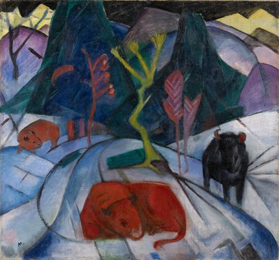 A Bison in Winter The Red Bison by Franz Marc