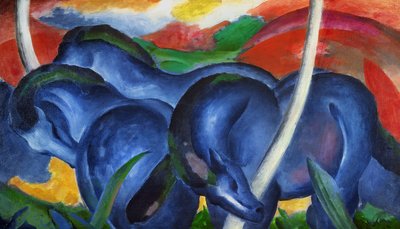Big Blue Horses by Franz Marc